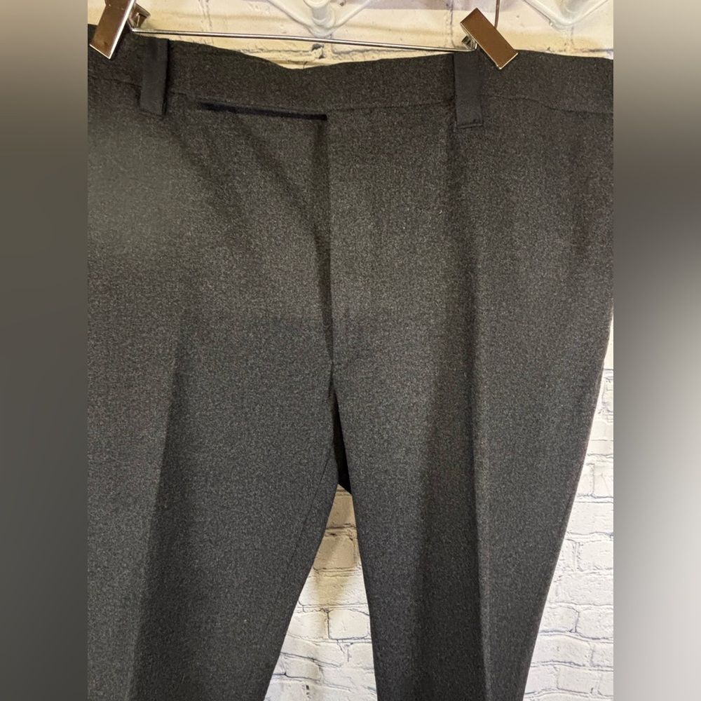 Ralph Lauren Collection Purple Label Gray Wool Flannel Cuffed Dress Pants 40 - Picture 3 of 13
